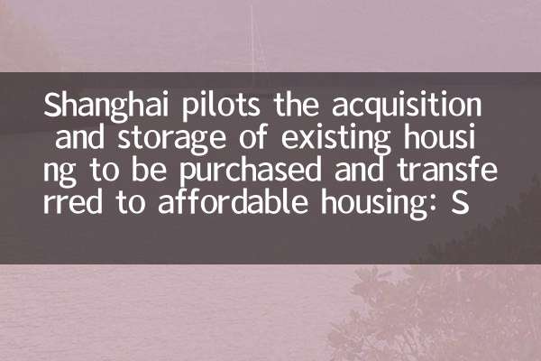 Shanghai pilotos a aquisição e armazenamento de moradias existentes a serem compradas e transferidas para moradias populares: fundos de títulos especiais apoiam as empresas imobiliárias para resolver