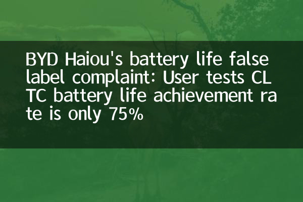 Byd Haiou's Battery Lifety Falset Rótulo Reclamação: Testes de usuário A taxa de desempenho da duração da bateria CLTC é de apenas 75%