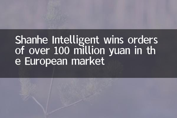 SHANHE Intelligent Wins Ordens de mais de 100 milhões de yuans no mercado europeu
